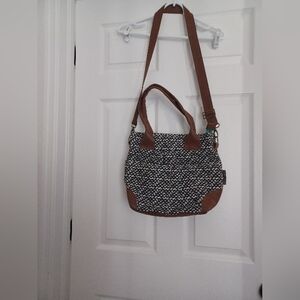Rebekah Scott Design Crossbody Tote with Brown Accents